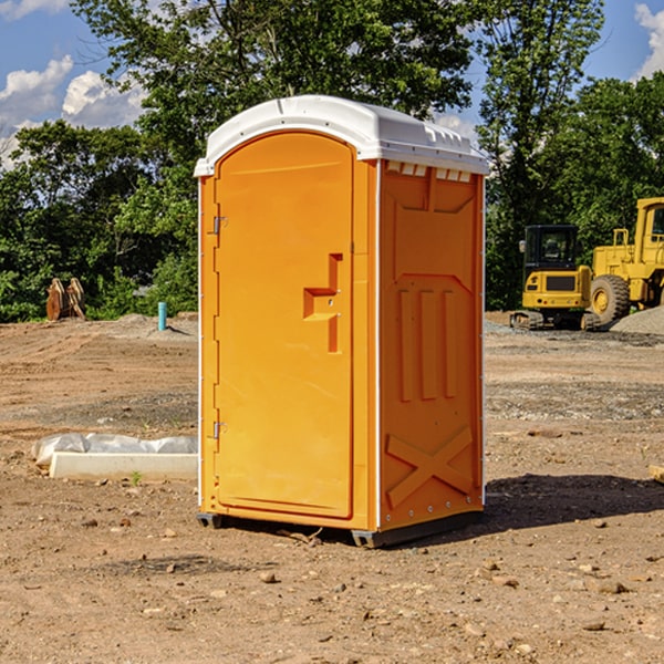 how often are the portable restrooms cleaned and serviced during a rental period in Cayuga Indiana